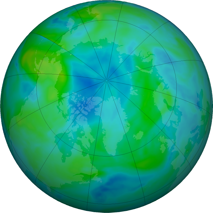 Arctic ozone map for 20 September 2023